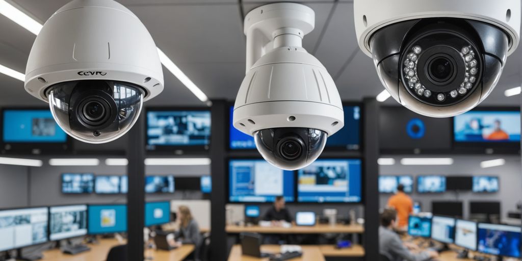 Analogue and IP CCTV cameras side by side.
