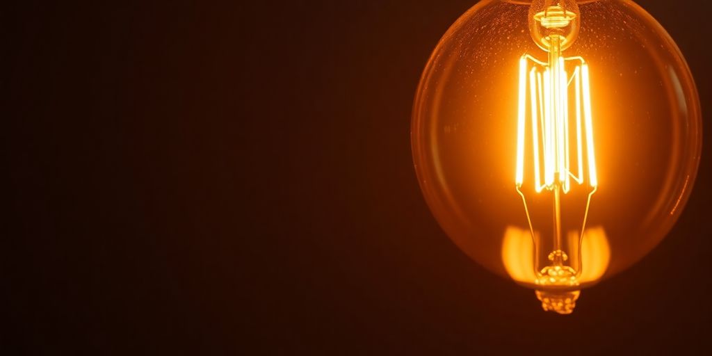 Vibrant lightbulb illuminating a creative marketing concept.