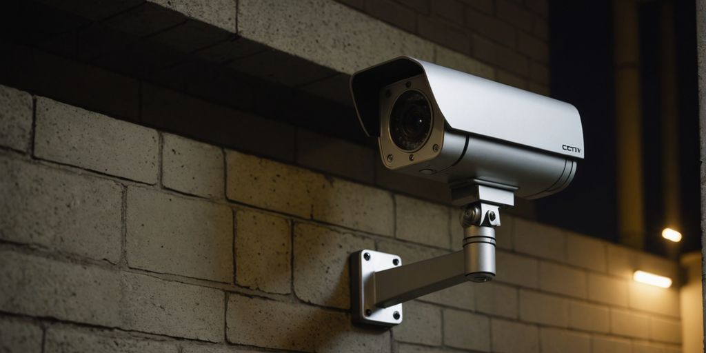 CCTV camera in urban lighting