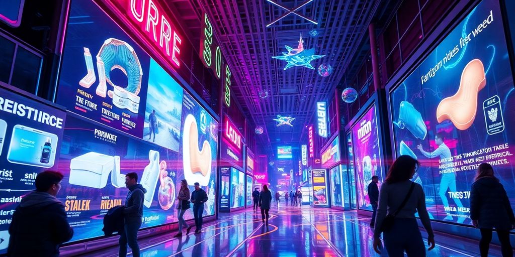 Metaverse user viewing digital ads.