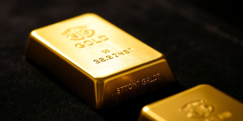 Un lingot d'or sur un fond sombre.