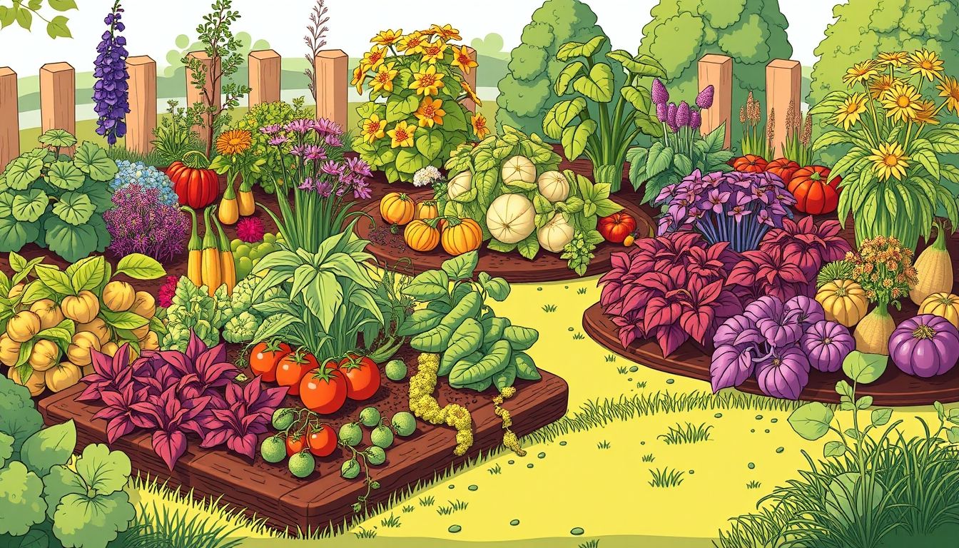 Beautifully landscaped garden with edible plants