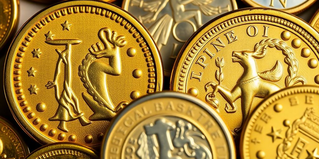 Comparaison de pièces d'or modernes et anciennes.