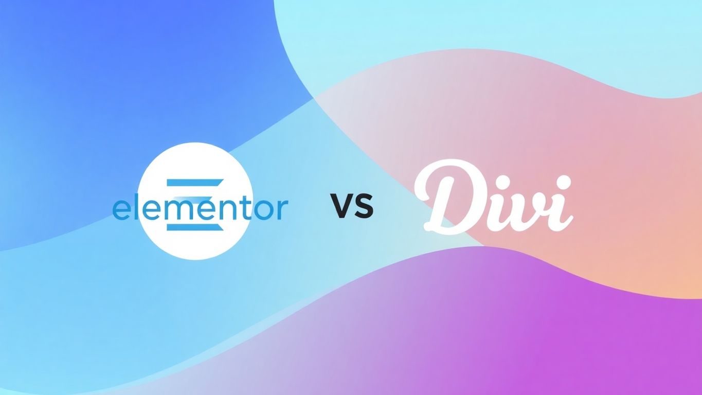 Illustrasjon av Elementor og Divi logoer sammen.