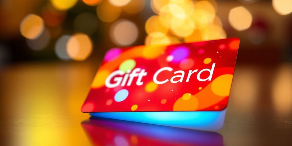 Digital gift card with glowing vibrant colors