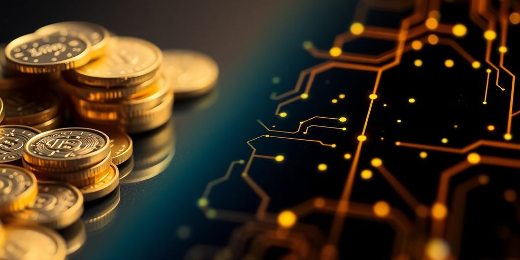 Pièces d'or physiques et circuits numériques