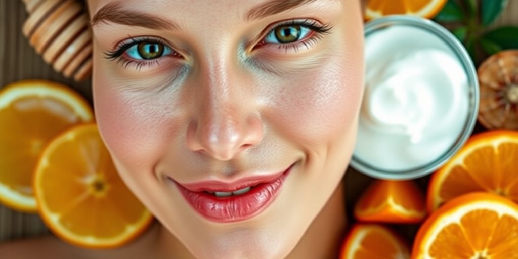 Glowing skin with natural ingredients.