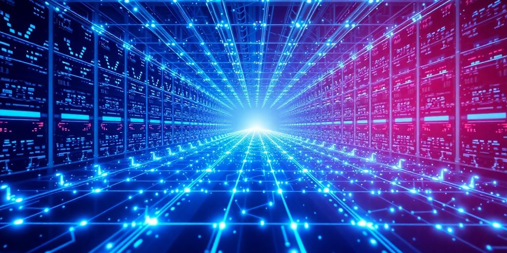 Beaming light over data servers.