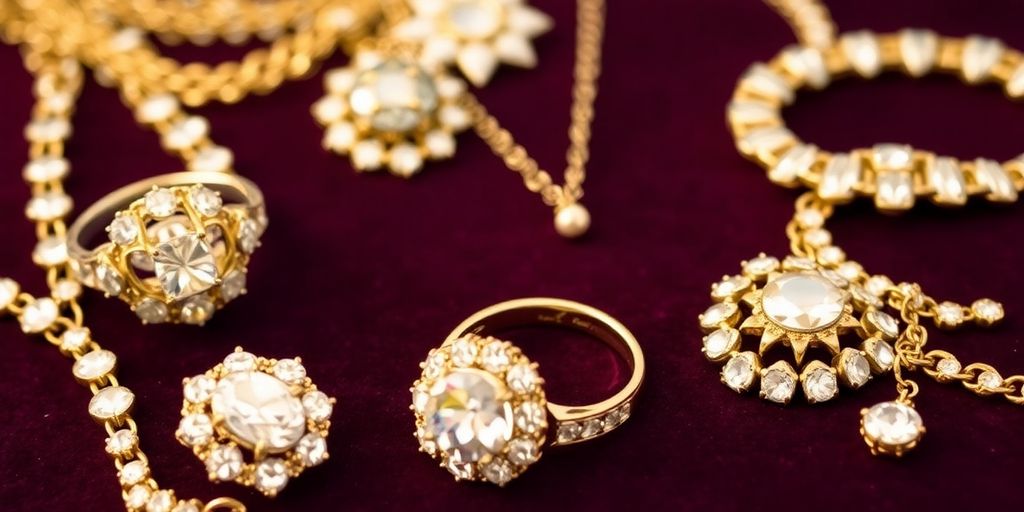 Bijoux hérités sur un fond en velours élégant.