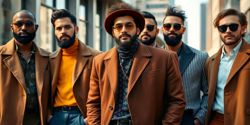 Мужчина в стильной одежде, уверенный вид.