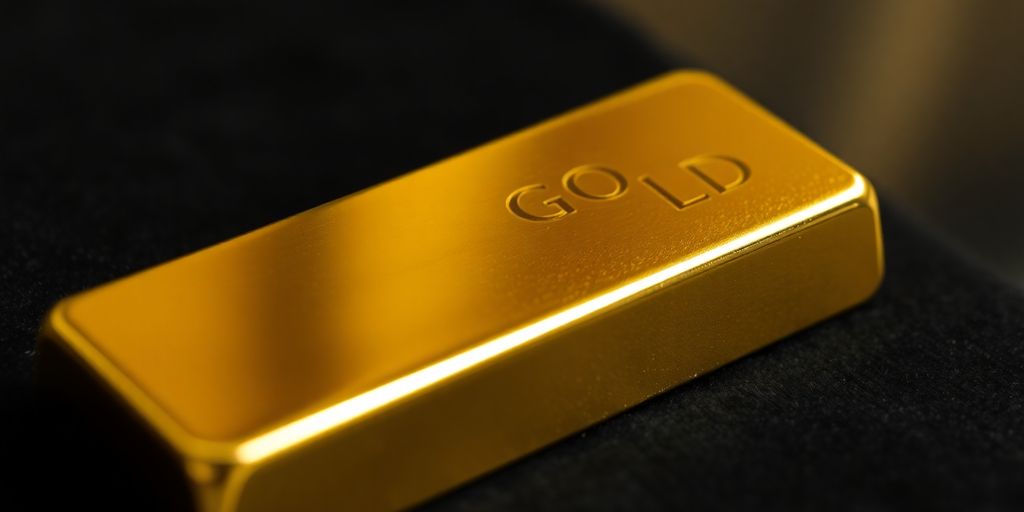 Un lingot d'or sur un fond en velours noir.
