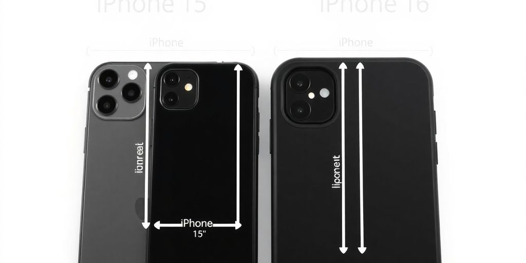 iPhone 15 and 16 phones with cases side-by-side.