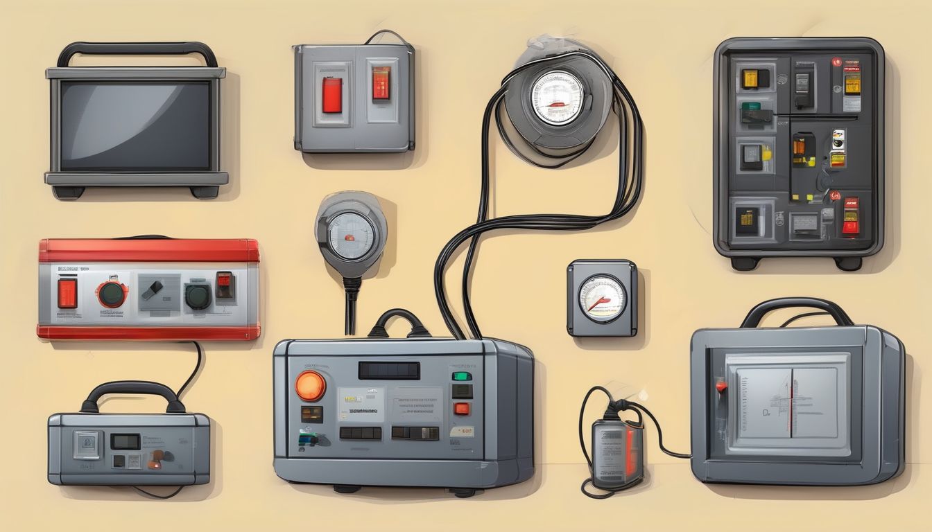 illustration of electrical safety devices and safety tips