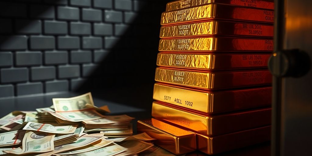 Lingots d'or et monnaie en période de crise