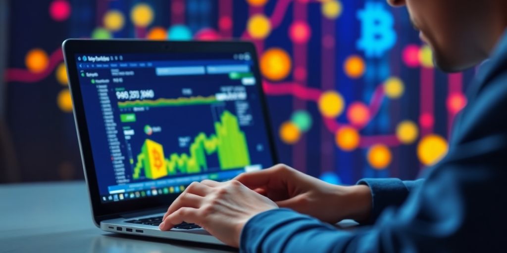 Person using laptop to purchase cryptocurrency safely.