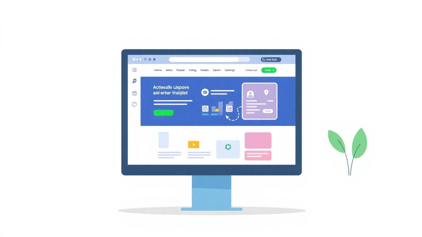 Aktiv og oppdatert hjemmeside med moderne illustrasjoner.