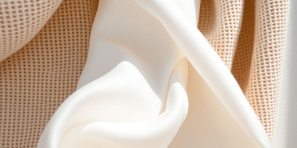 Close-up of diverse fabric textures with natural light.