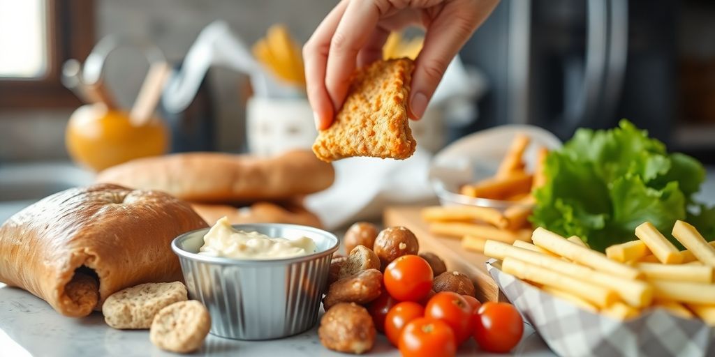 أطعمة غير صحية، يد تمسك بطعام سريع