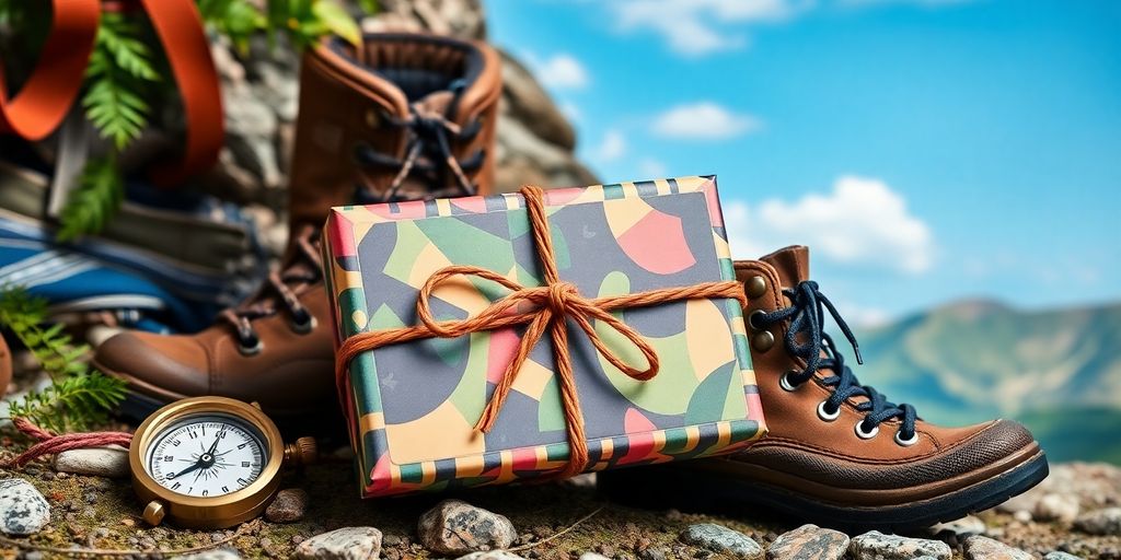 Cadeaubon met avontuurlijke elementen en een prachtig landschap.