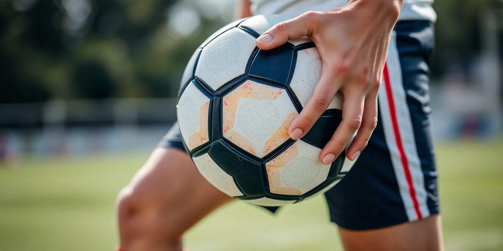 A person with a soccer ball.