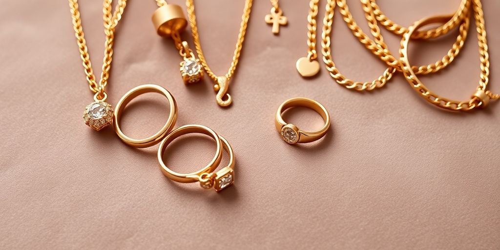 Bijoux en or élégants sur une surface en velours.