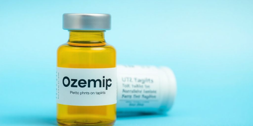 Um frasco de Ozempic em destaque.