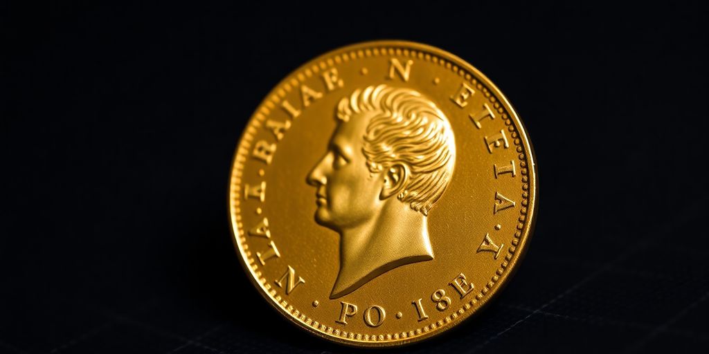 Pièce en or Napoléon avec détails raffinés.