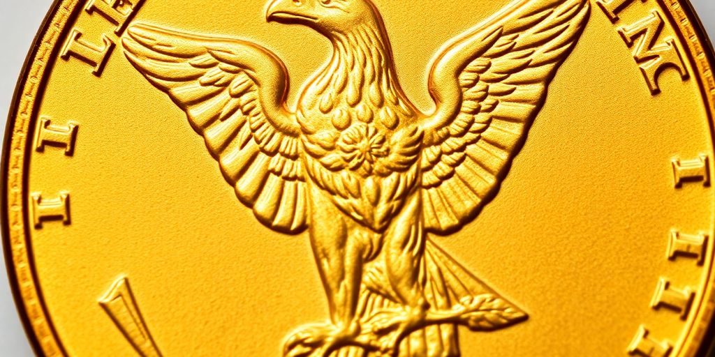 Une pièce d'or de 20 dollars américains de 1924.