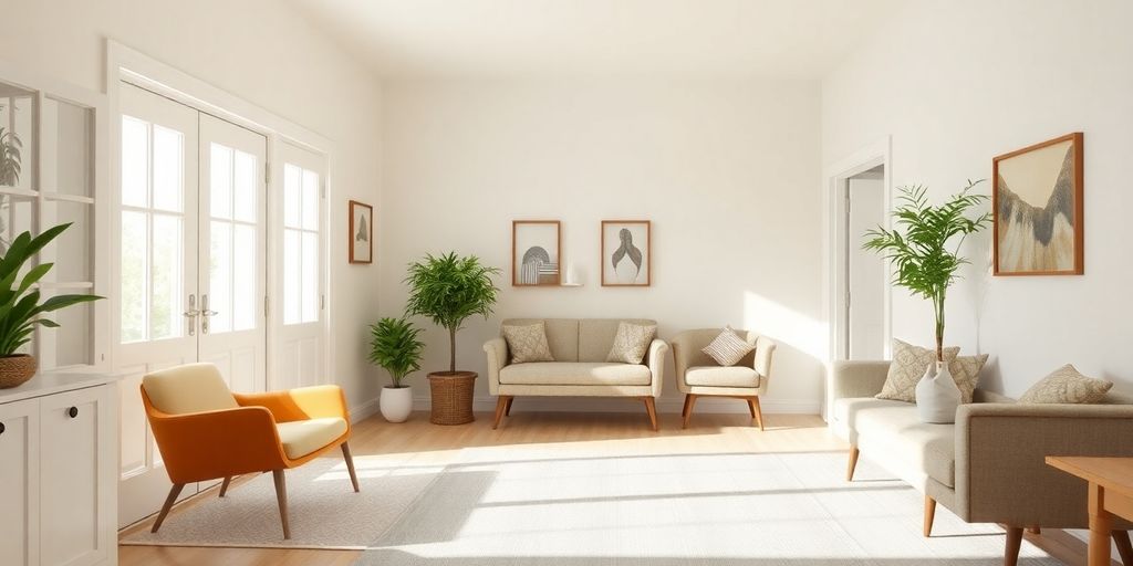 Accessible home interior with wide doorways and ramps.