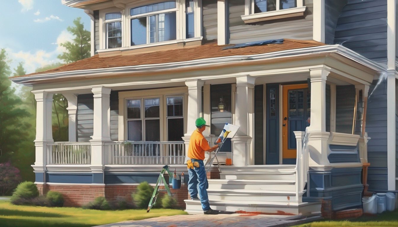 professional painter working on a house exterior