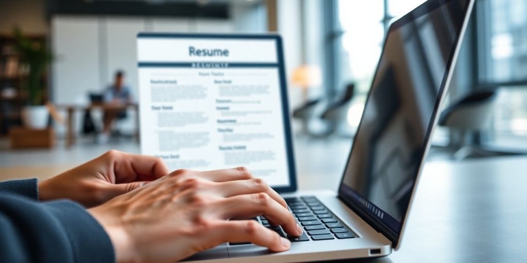 Laptop, resume, professional, person.