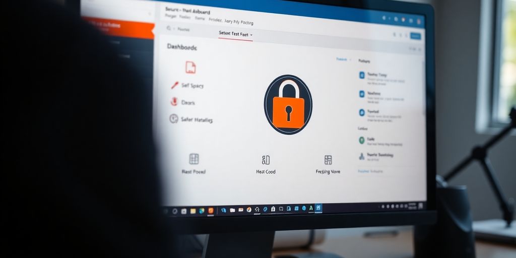 Close-up of a secure WordPress dashboard on a computer.