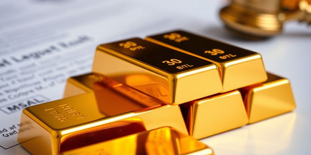 Lingots d'or et documents importants