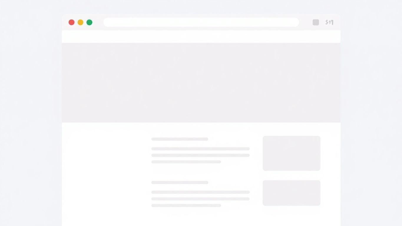 Moderne illustrasjon av en nettside med myke farger.