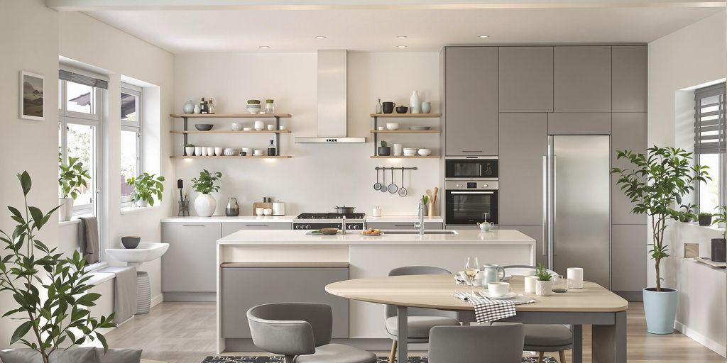 mobili IKEA cucina aperta con mobili eleganti e moderni IKEA.