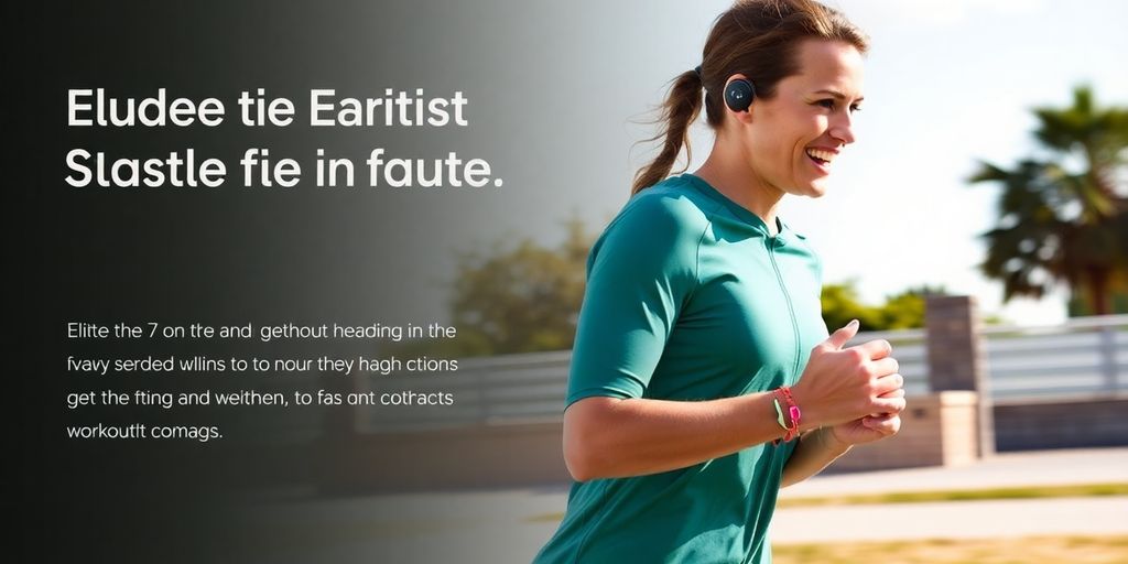 Läufer mit Jabra Elite 7 Active Kopfhörern im Freien.