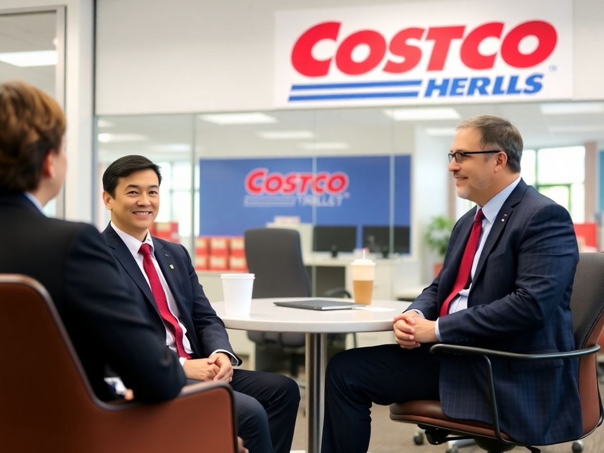 Professional interview scene at Costco for job applicants.