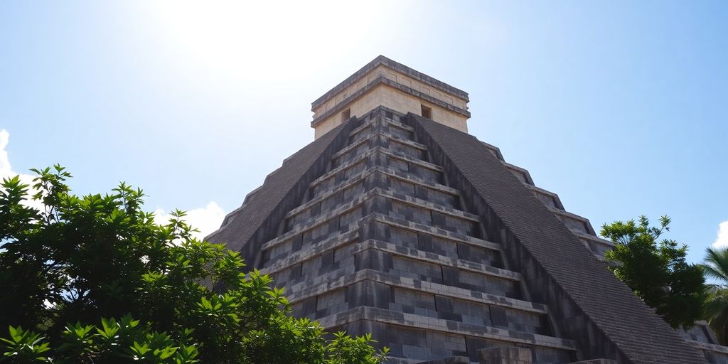 Pyramid of Kukulkan at Chichen Itza, Yucatan, Mexico.