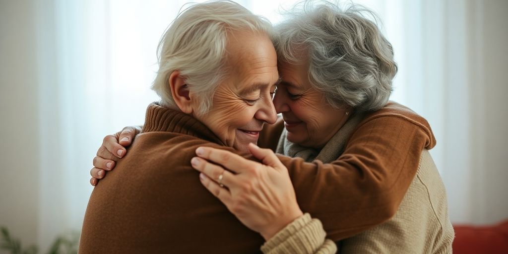 Couple embracing intimately, focus on connection.