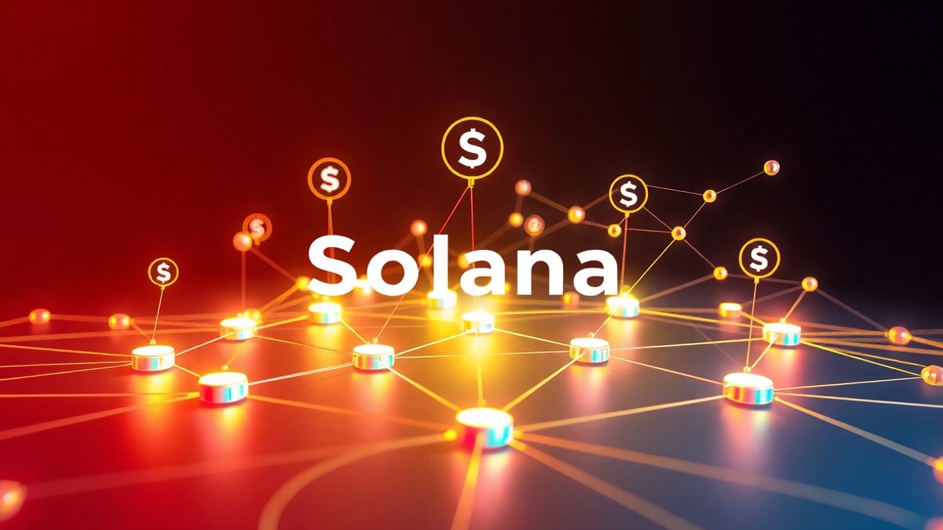 Solana blockchain network with trading elements.