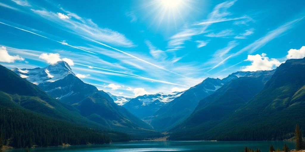 Rocky Mountains, alpine lakes, and forests in Colorado.