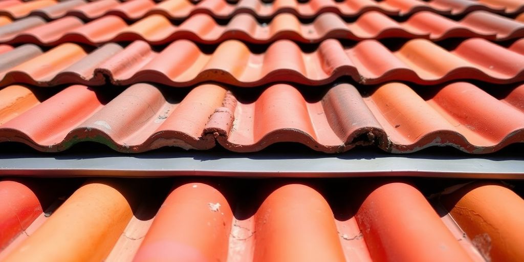 Close-up of a vibrant, well-maintained tile roof.