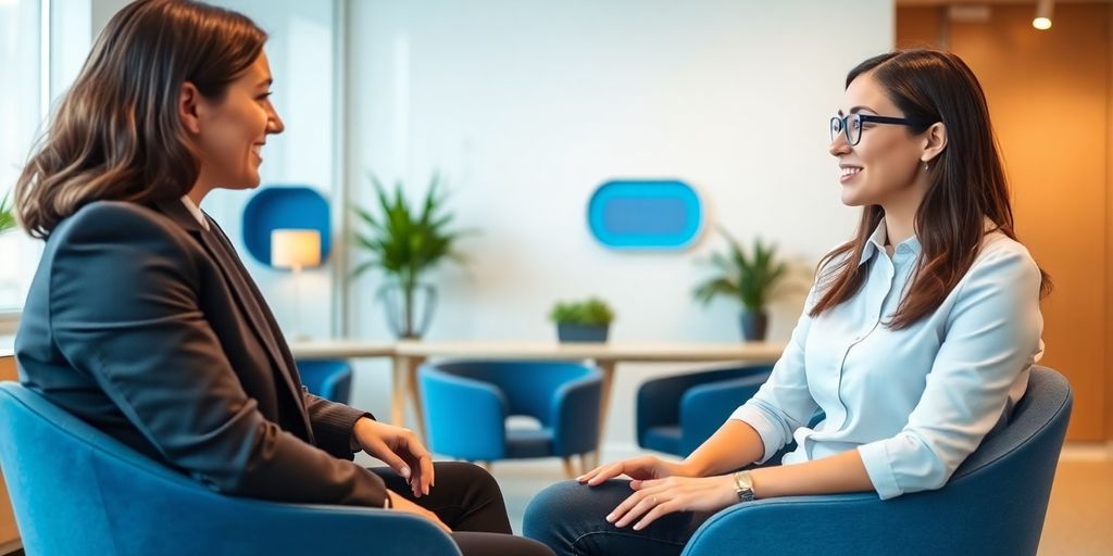 Personalvermittlung aus Bewerbersicht: 5 Vorteile auf einen Blick Professionelles Vorstellungsgespräch zwischen Recruiter und Bewerber.