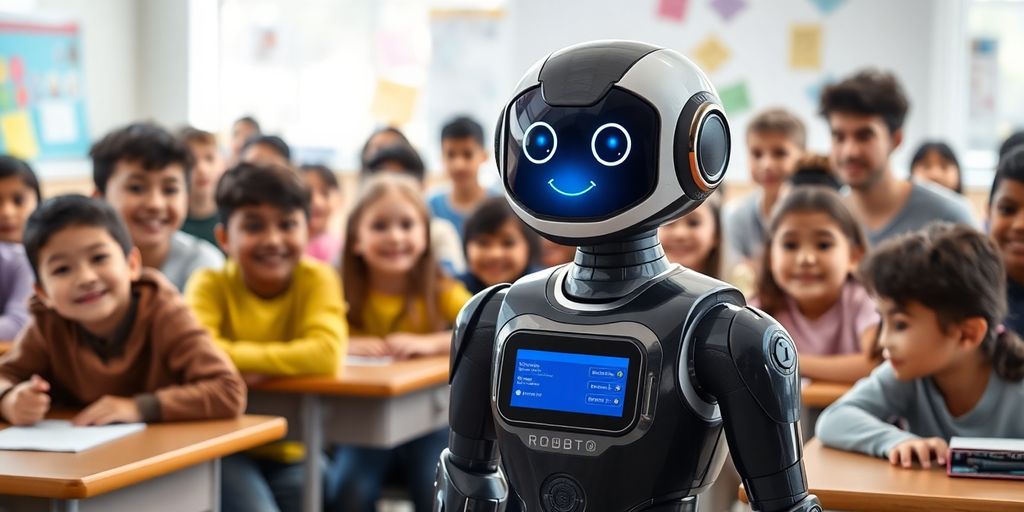 Robot u učionici sa studentima