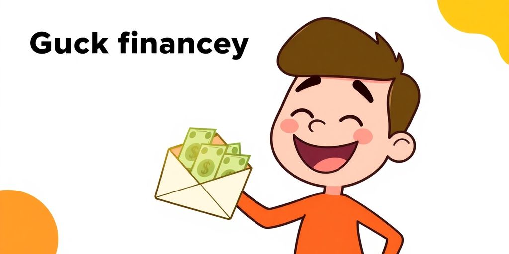 Cartoon hands holding a glowing money envelope.