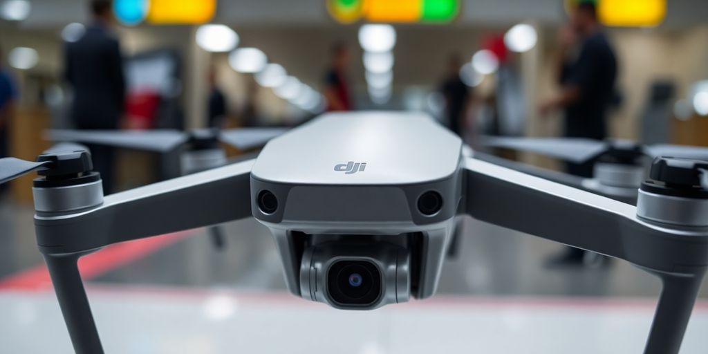 Drone DJI avec un fond de douane.