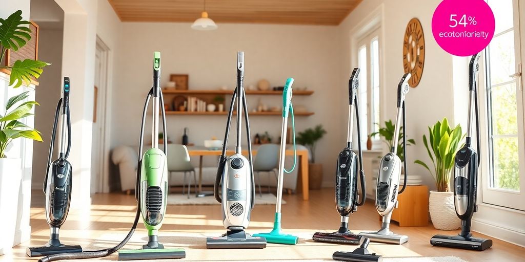 Umweltfreundliche Staubsauger in einem modernen Zuhause.