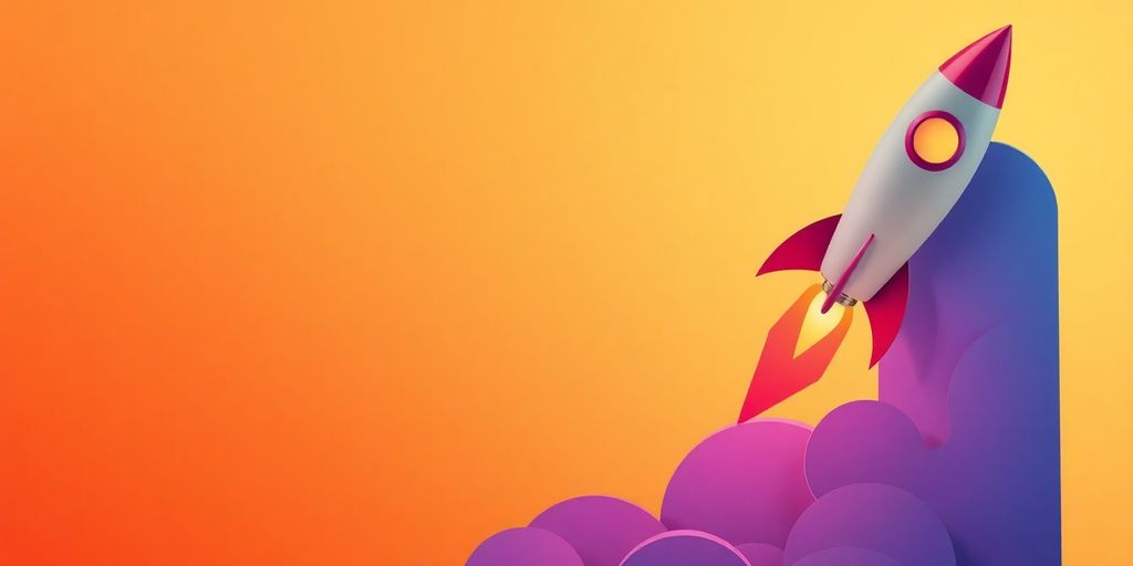 Email marketing success with a campaign rocket launch.