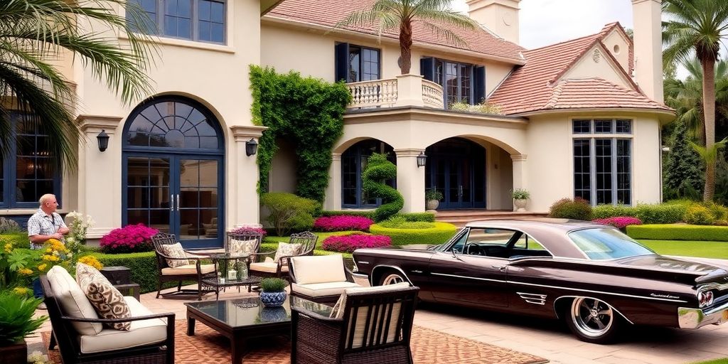 Luxurious home and garden of John Mellencamp.