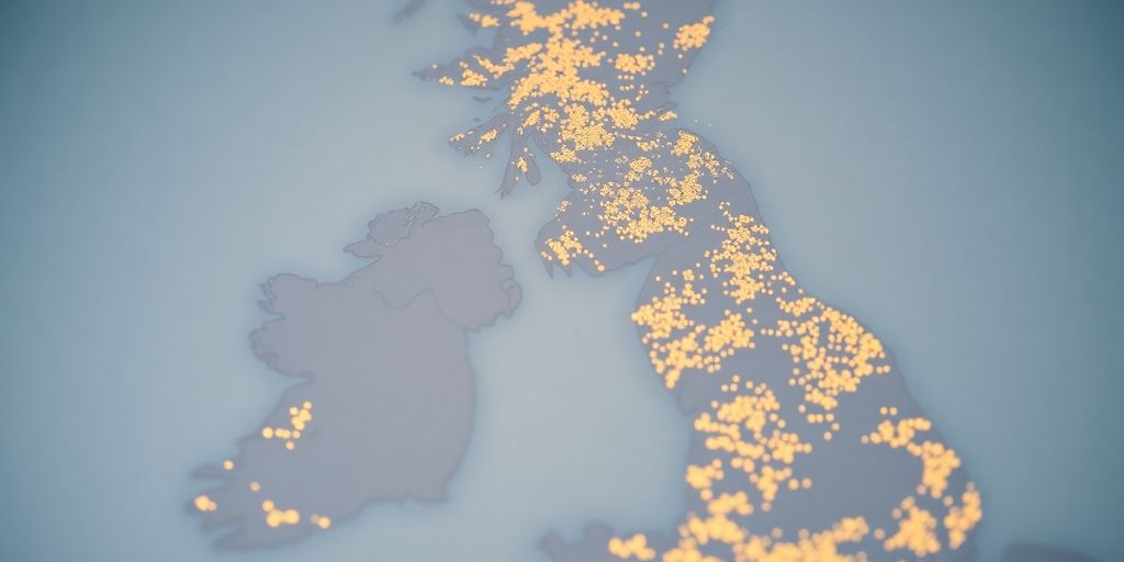United Kingdom cities map outline